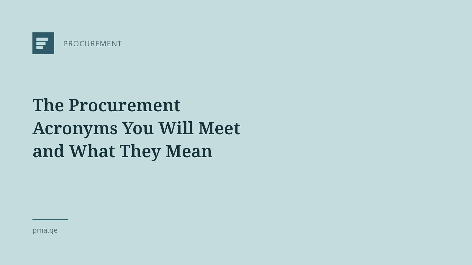 The Most Common Procurement Acronyms and What They Mean